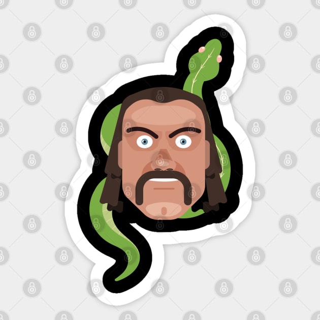 Jake the Snake Head Sticker by FITmedia